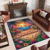 Mermaid Theme Crystal Velvet Floor Rug Personalized Custom Name Text Warm Carpet Home Decoration