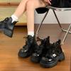 Sense Niche British Style Short Boots Temperament Black Lace-up Design Thick-soled Martin Boots Retro
