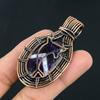 Handmade Amethyst Chevron Crystal Wire Wrapped Pendant  Antique Copper Tree/Dolphin Motif Necklace Jewelry for Women & Men Unique Spiritual Gift