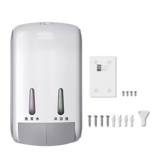 Soap Dispenser 400ml*2 Dual Compartment Large Capacity Inner Liner Easy Refill Visual Design Soap Dispenser