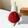 Christmas Pet Knitted Hat, Red Warm Dog Beanie With Ear Holes, Festive Winter Pet Headwear For Small Medium Dogs, Xmas Gift