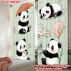 Set Of 2 Flat Printing Happy Valentine Day Drapes Cute Panda Digital Printed Polyester All Season Party Holiday Decor Curtain Made