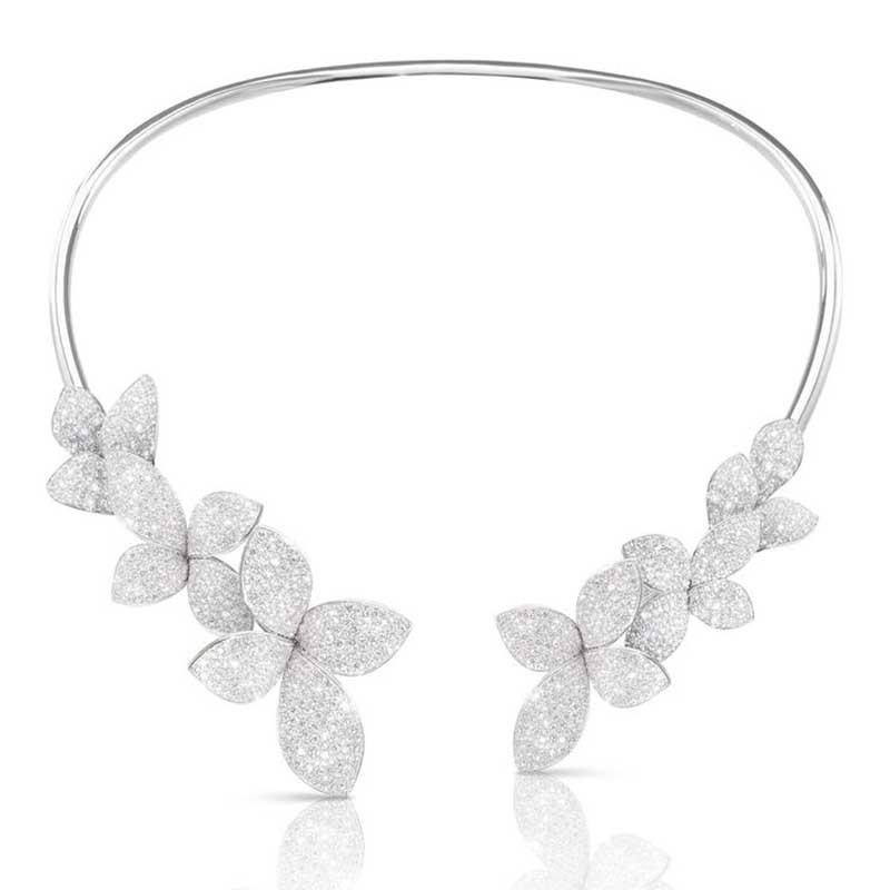 

Fashion Multiple Flower Rhinestone Collar Metal Rings Bridal Open Necklace Choker Wediing Collar Chain Jewelry Women Party Gift срібний