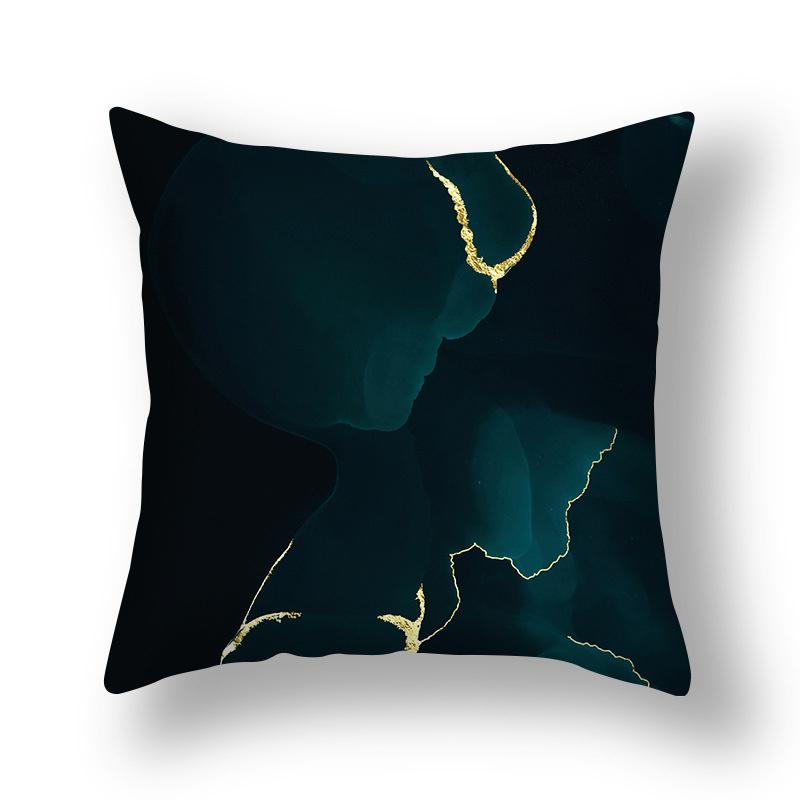 45x45cm Nordic Ins Abstract Gold Blue Marble Print Cushion Cover Sofa Office Seat Lumbar Pillow Cover Home Decoration