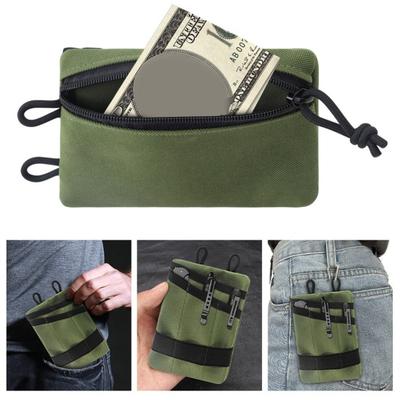 Outdoor EDC Werkzeug Aufbewahrungstasche mit 3 Werkzeugschlitzen Reißverschlusstasche Oxford Stoff EDC Ausrüstung Münzen Bargeld Schlüssel Organizer Tasche Geschenk für Männer