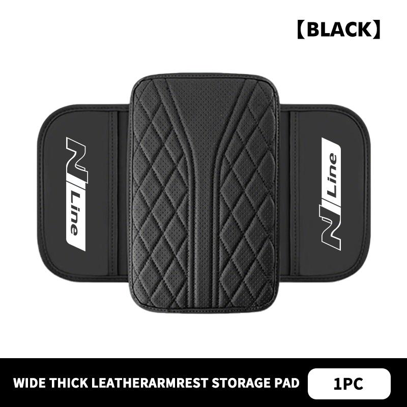 For Hyundai Leather Car Armrest Mat Storage Bag Center Console Protective Pad Accessories N Line i20 i30 Sonata Tucson Azera CC4