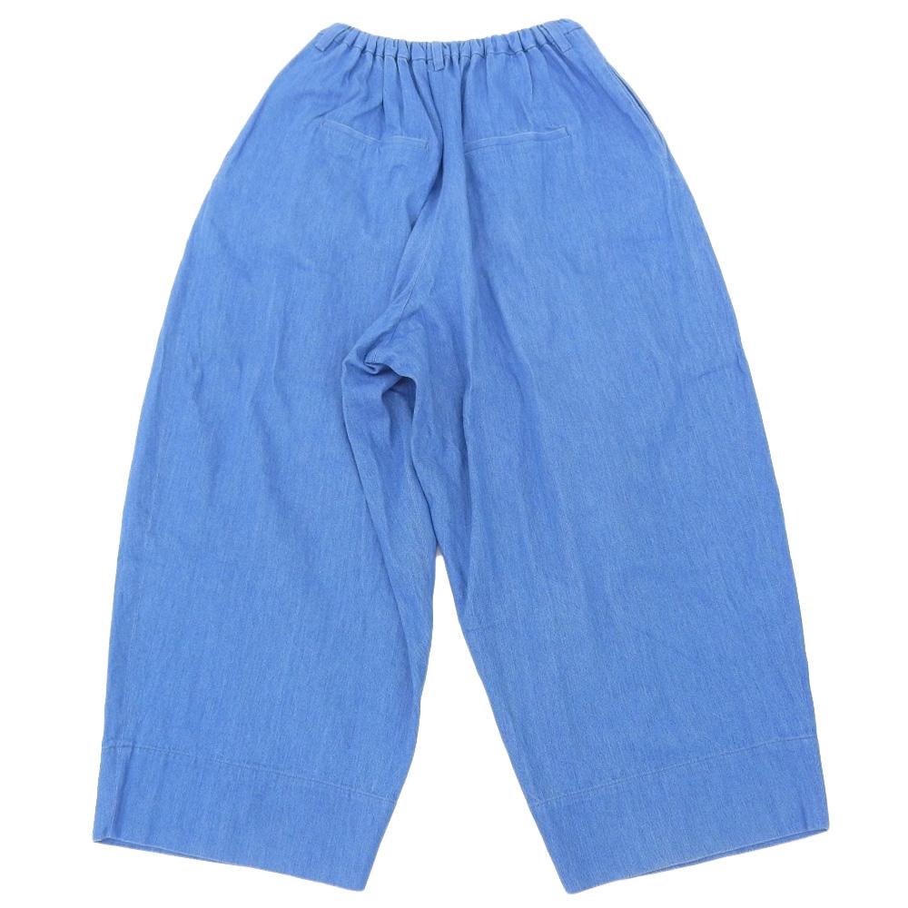 TENNE HANDCRAFTED MODERN Cotton tuck wide pants bottoms for women blue S Bottoms S blueUsed
