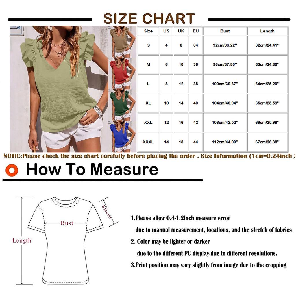 Fashion Women Color V-Neck Top Casual Breathable Shirt Pullover Top