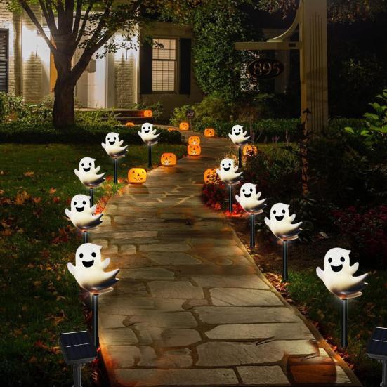 Solar Halloween Ghost Pathway Light IP44 Waterproof Weather-Resistant Auto On/Off