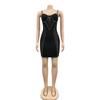 X5047 European-American Fashion Spaghetti Strap Mesh Bodycon Dress