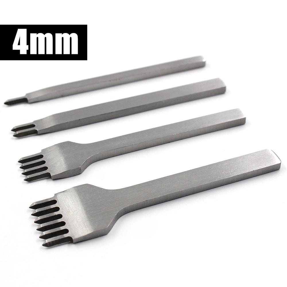 3/4/5/6mm Stainless Steel Diamond Chisel DIY Leather Tool Handmade Leathercraft Stitching Hole Punch Oblique Flat