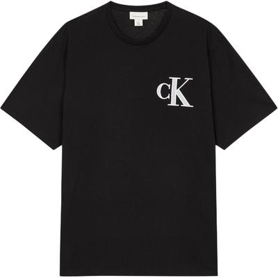 Logo Patch Crew Neck Loose Fit T-Shirt Men Tops Black 4RB848G-UB1