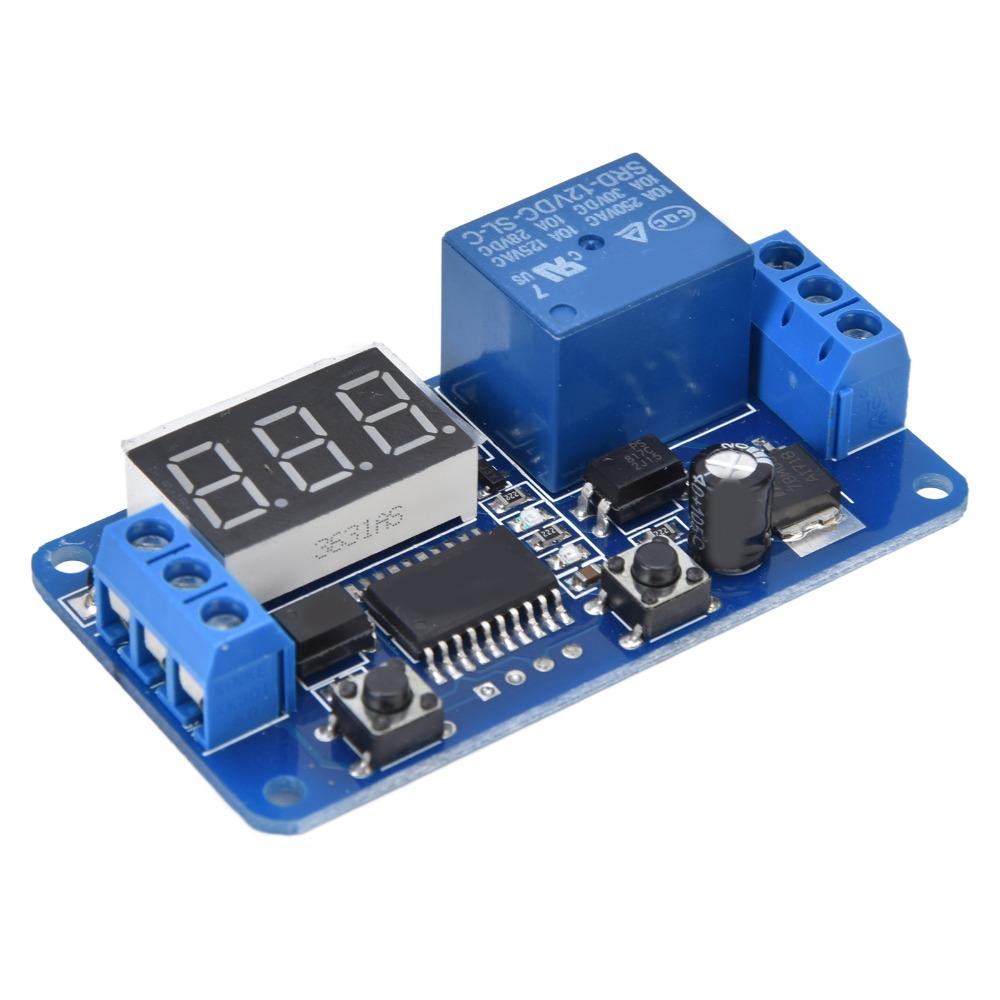 12V 12V Time Control Switch 0-999S High-level Trigger Timer Switch Module Power-off Memory with LED Display