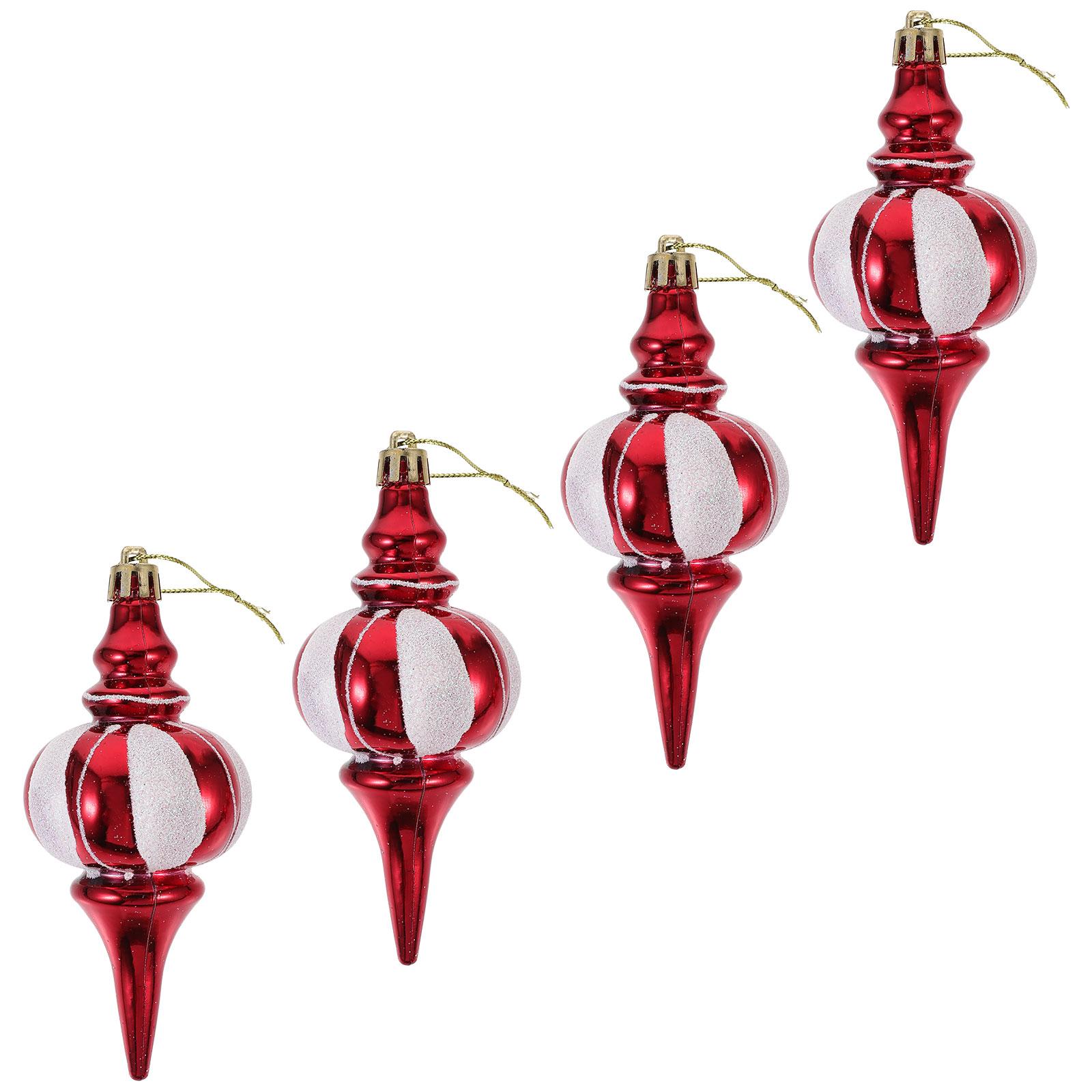 

4 Pcs Balls Hanging naments Xmas Tree Christmas Tree Decorations Decorations Pendant Cartoon Style Party Holiday Home Gifts червоний