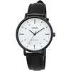 Casio Analog Quartz Women's Watch LTP-VT03BL-7B White Black Leather Band Imported Model