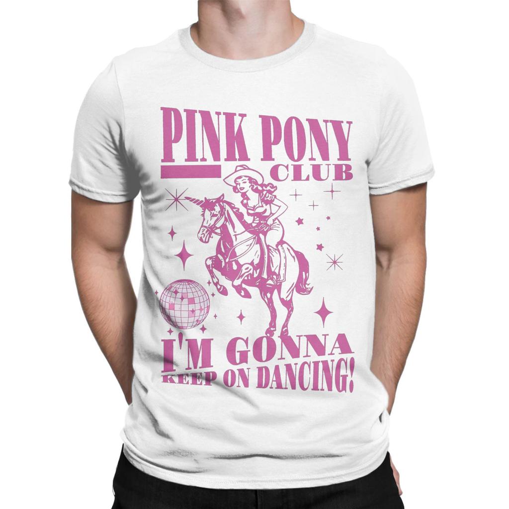 Chappell Roan Pink Pony Club 100 Cotton T-Shirt For Men Summer  Vintage T-Shirts Crewneck Hippie Tees Oversize Pattern Tops