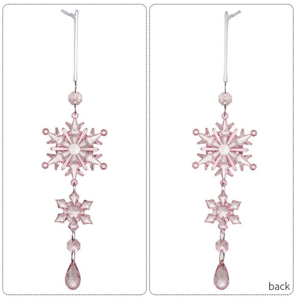 Water Droplet Crystal Style Christmas Snowflake Hanging Acrylic Pendant Outdoor Indoor