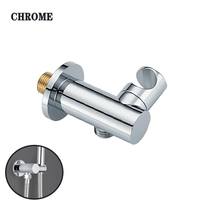 Adjustable Hand Shower Head Bracket Brass Shower Elbow Base Bidet Sprayer Support Bracket Bathroom Wall Mount Shower Head Holder