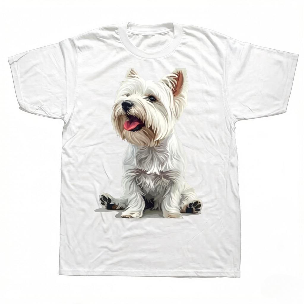 

Funny West Highland White Terrier Dog Westie Tshirt Unisexs Clothing Womens Fashion Casual T Shirt Cotton 2026 Summer T Shirt S