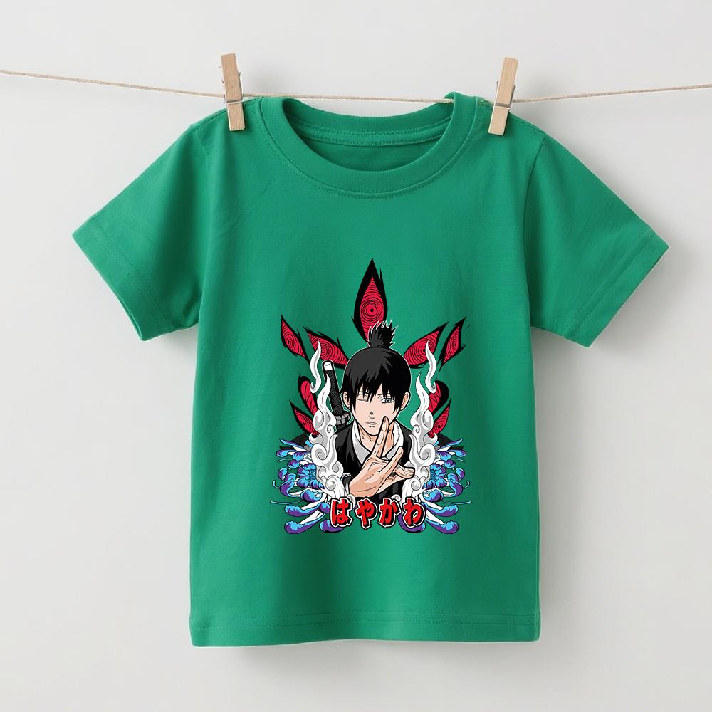 Chainsaw Man Aki Anime Print Boys Girls Cotton T Shirts Short Sleeve Summer Casual Kids Tee Top
