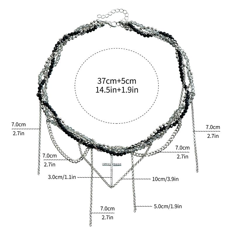 Cross Pendant Necklace For Women Light Luxury Tassels Clavicle Chain Cool Choker Exquisite Fashion Necklace Jewelry Gifts