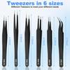 6Pcs Precision Tweezers Set,Upgraded Anti-Static Stainless Steel Tweezers, for Electronics Repair, Model Building, Soldering, Laboratory Work, Craft