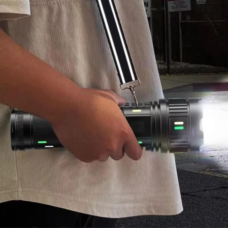 Ultra Powerful 100W LED Flashlight Super Bright Long Range Lantern Zoom Emergency Torch Camping Lantern Power Display Function