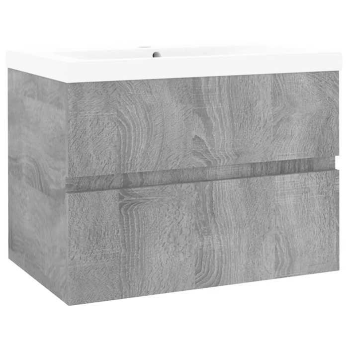 VidaXL Vanity Unit with Integrated Basin Under-Sink Cabinet Bathroom Storage Unit Home Sonoma Grey Wood 3152868