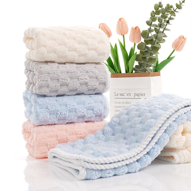 Coral Fleece Towel Fresh Towel Soft and Thick Strong Water Absorption Hair Wiping, Quick Drying Household Face Towel