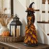 Leaf Gown Halloween Witch Statue Vintage Leaf Witch Resin Ornament  Halloween Harvest