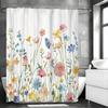 Juego De Cortinas De Ducha Con Diseño De Flores Y Acuarela Con Ganchos, Decoración Para El Hogar, Baño, Bañeras, Fácil Cuidado,