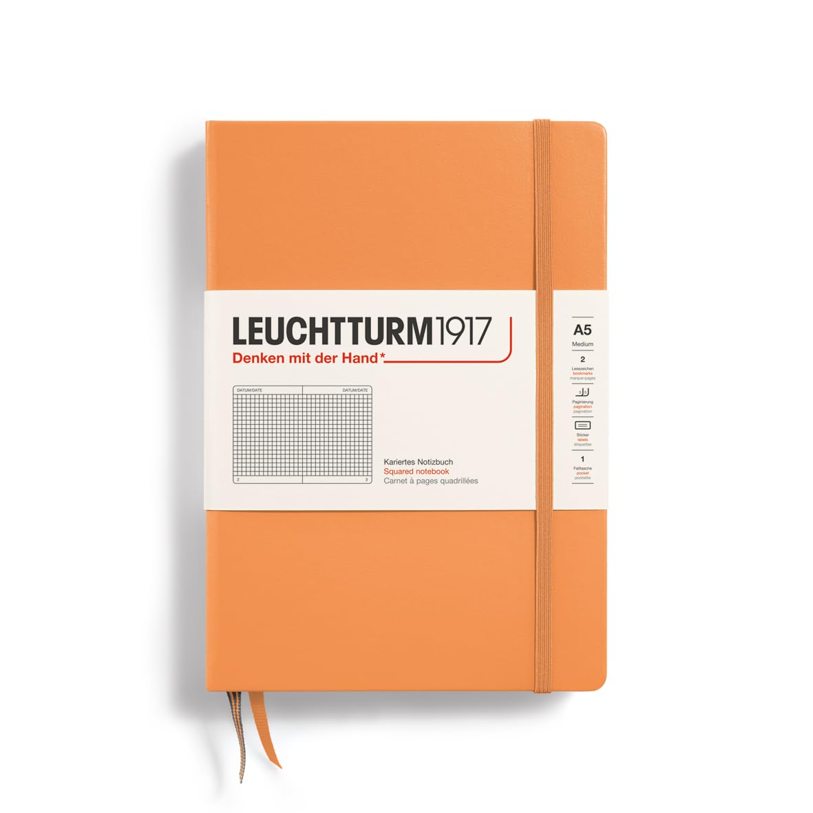 

Leuchtturm A5 Grid Officially Imported Notebook, Apricot, 369782,