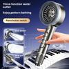 High-Pressure 4-Function Black Handheld Shower Head ABS Finish Rainfall Massage Modern Style Bathroom Wall Hanging Single Easy