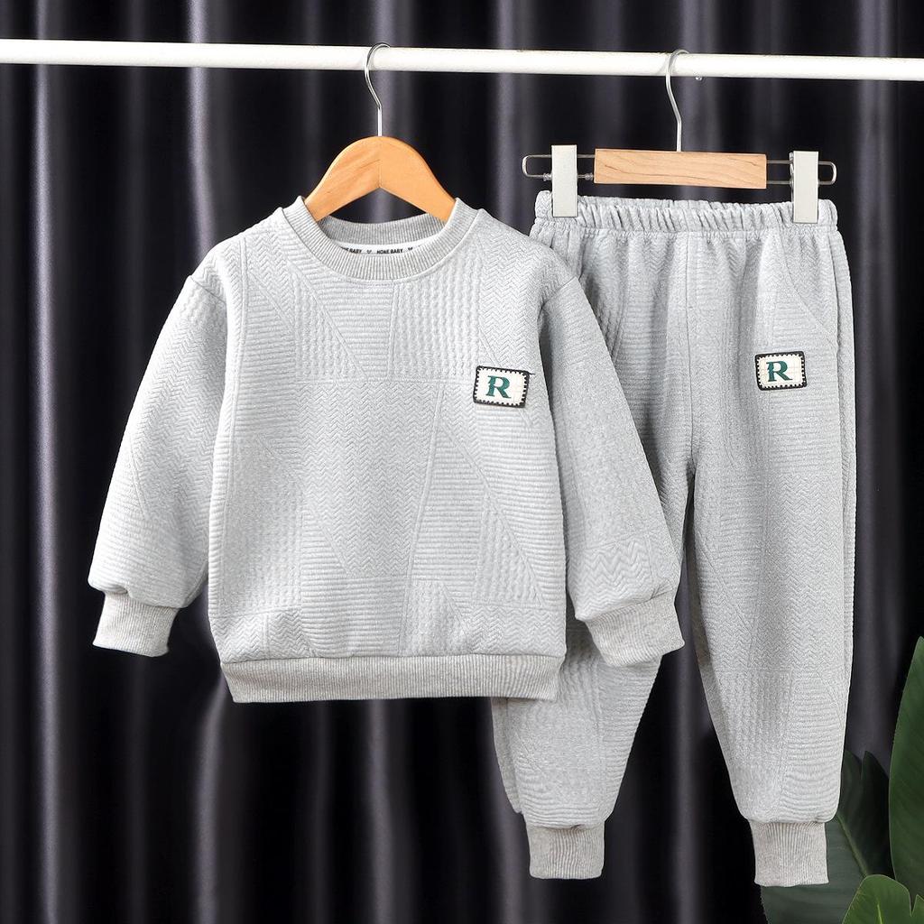 Elegante set felpa coreana primavera/autunno 2025 per ragazzi e ragazze