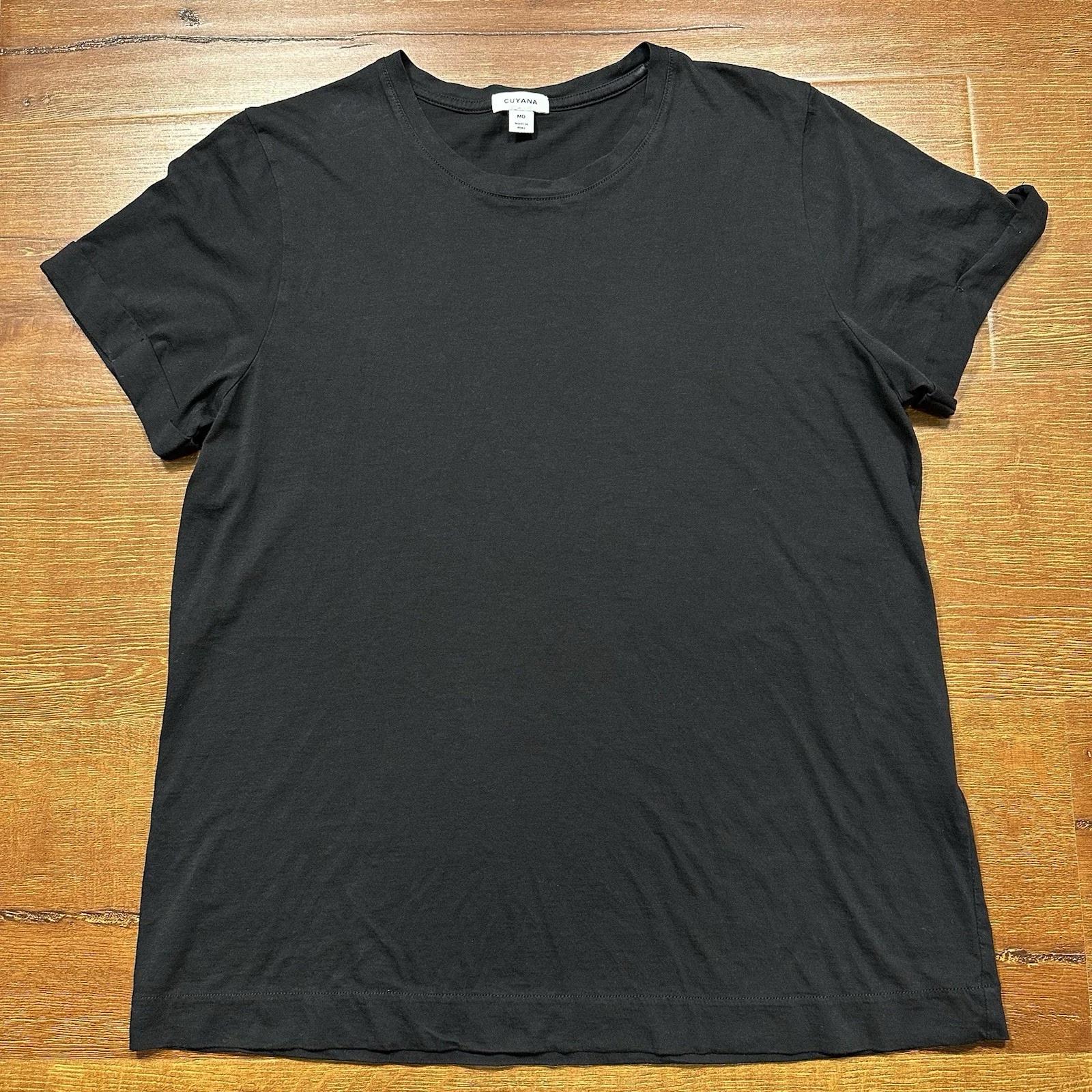 

Cuyana T Shirt Womens M Black Short Sleeve Pima Cotton Peru Minimal Luxury Chic S