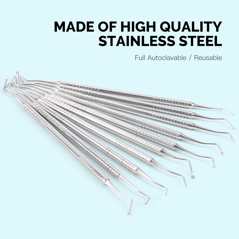 1Pcs AZDENT Dental Excavator Endo Spoon Double Ended Instruments Stainless Steel Tooth Cavity Carious Decay Treatment Lab Tool