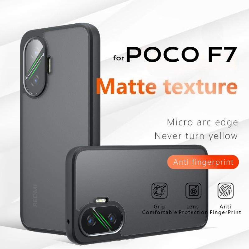 F7 Matt Stoßfestes Handyhülle für POCO F7 Klar Hart Acryl PC + TPU Bumper Abdeckung Schale für POCO F 7 Fundas