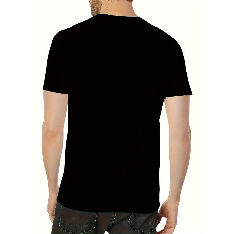 Europäische Größen Herren Sommer Freizeit T-Shirt, Einzigartiger Comic-Stil 3DS Numerischer Druck - „Essen, Schlafen, Anime, Gaming, Wiederholen“ Muster, Rundhals, Kurzarm,