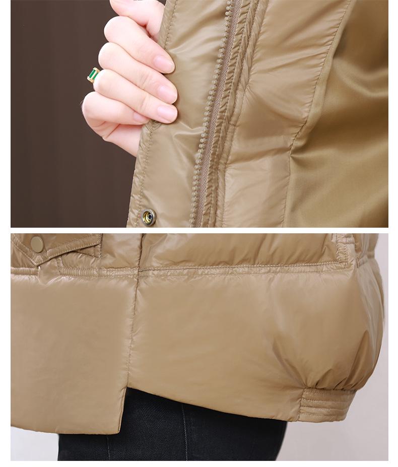 Women's 2024 Winter Korean Style Stand-Up Collar Plus Size Warm Down Jacket for Middle-Aged and Elderly