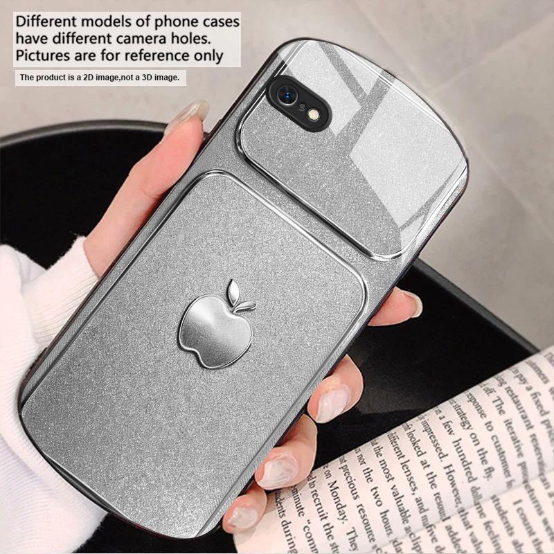 Vintage srebrna ramka Do iPhone 17 16 15 14 13 Plus 12 mini 11 Pro Max XR Xs Max X 7 8 6S 22 20 Eliptyczne szklane etui na telefon