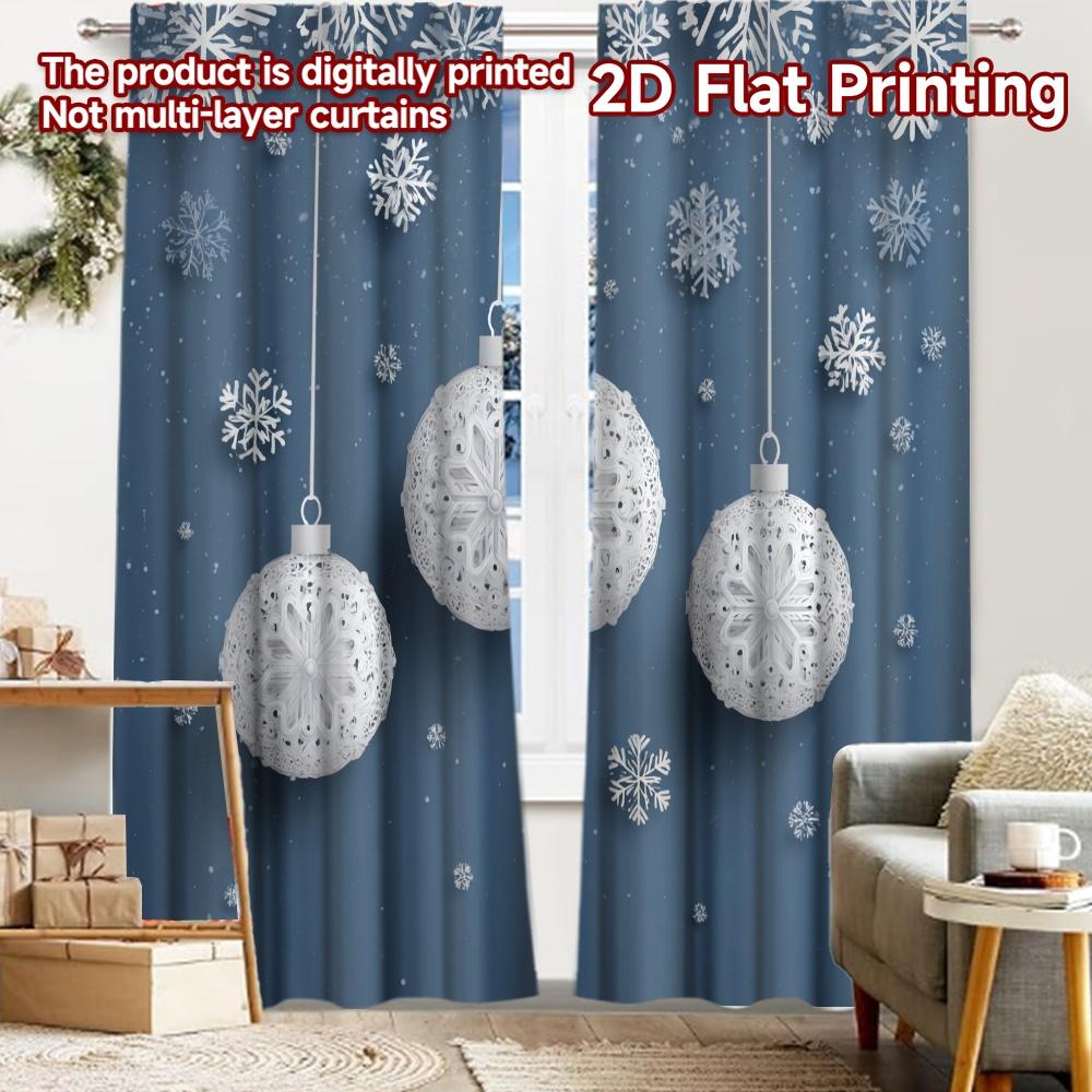 

2pcs, 2D FLAT PRINTING Curtains (Without Rod) Winter Ornaments Popular Curtains&Drapes Festival Polyester Easy Install Curtains 52.50 × 116.00 cm 2 pcs