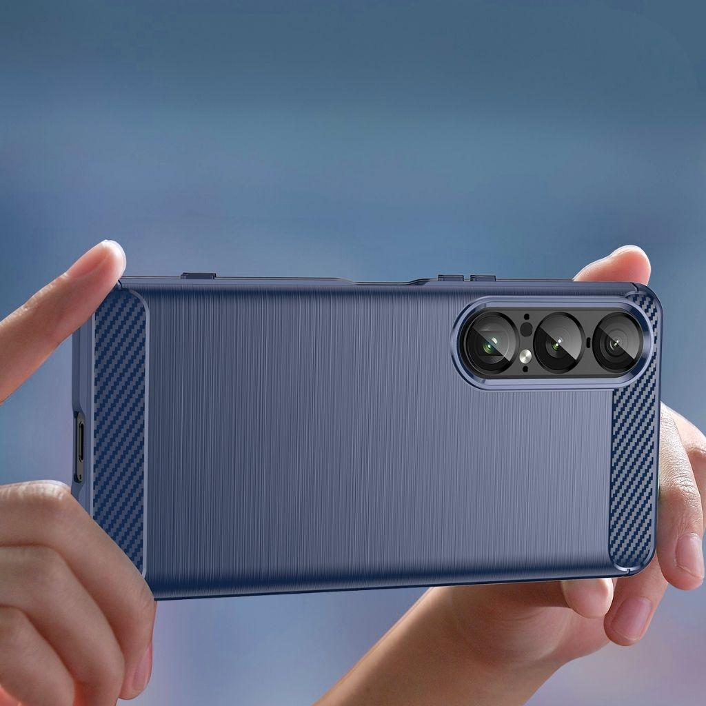 Für Sony Xperia 1VII VI V IV III II Hülle Kohlefaser Stoßfest Silikon Rückseite für Xperial 1 VII Handyhülle