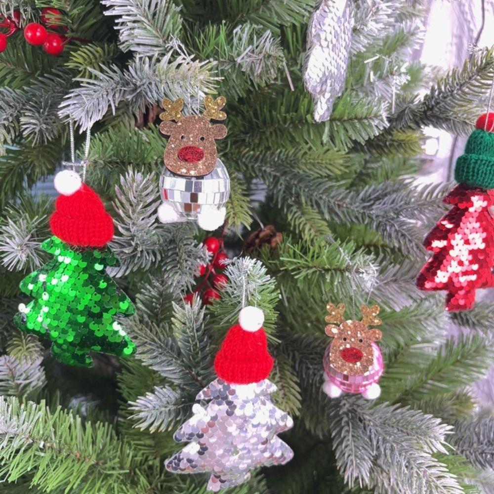 Nerozbitné vánoční zrcadlo přívěsek jelen roztomilá závěsná dekorace na vánoční stromek sváteční dekorace