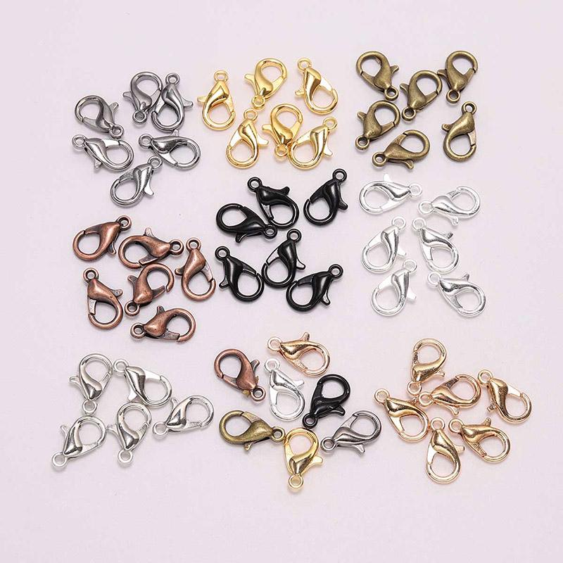 50pcs/lot Gold Lobster Clasp Hooks Connector For DIY Necklace Bracelet Chain Jewelry Making Findings Accessory Supplies