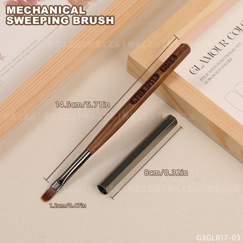 Dual-Ended Nail Art Brush - Multipurpose Line & Builder with Round Head, Japanese Base Coat