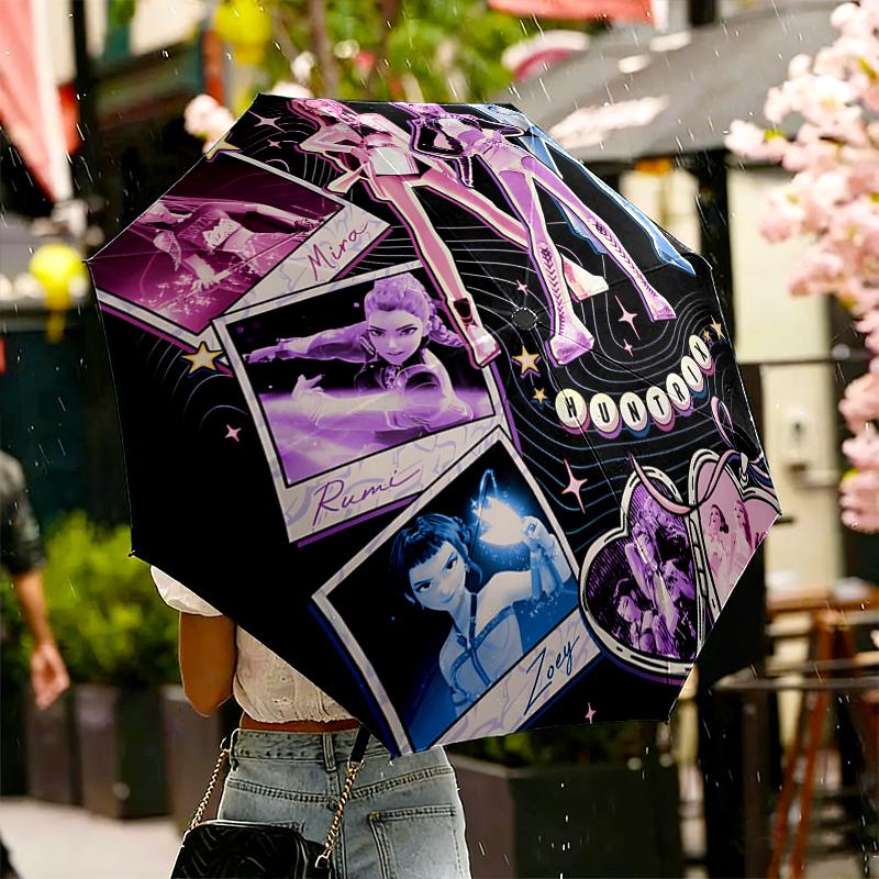 KPop Demon Hunters Print Umbrella Automatic Opening/ Closing - Portable Foldable Design - Daily Use for Travel/Outdoor - Gift for Birthday