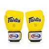 Fairtex Genuine Leather Boxing Gloves BGV1 Breathable Yellow 14oz