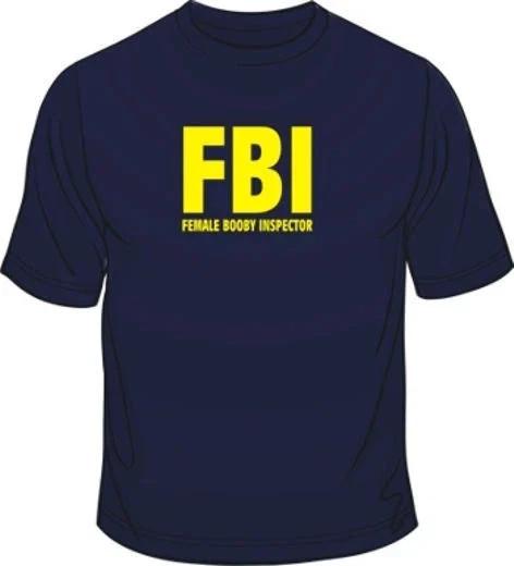 FBI Weibliche Booby Inspektor Lustiges Lockeres Baumwoll-T-Shirt für Herren