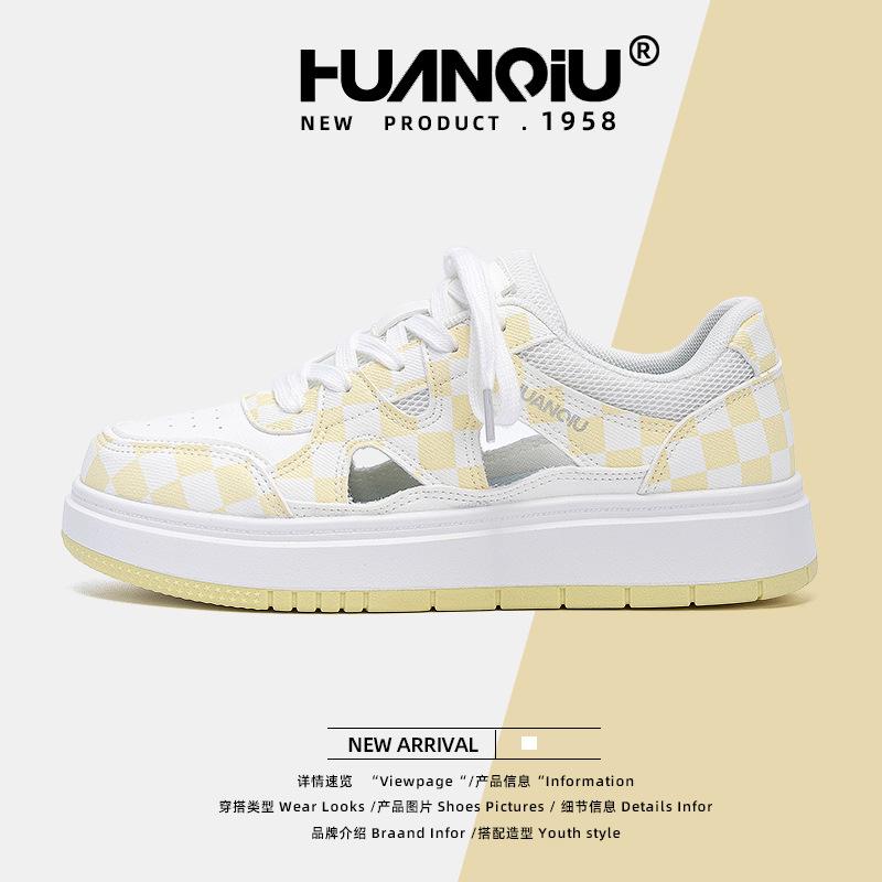 

Глобальная полая платформа летняя доска обувь женская ZHQ68336 новая дышащая студенческая тонкая увеличивающая рост универсальная маленькая белая обувь 40