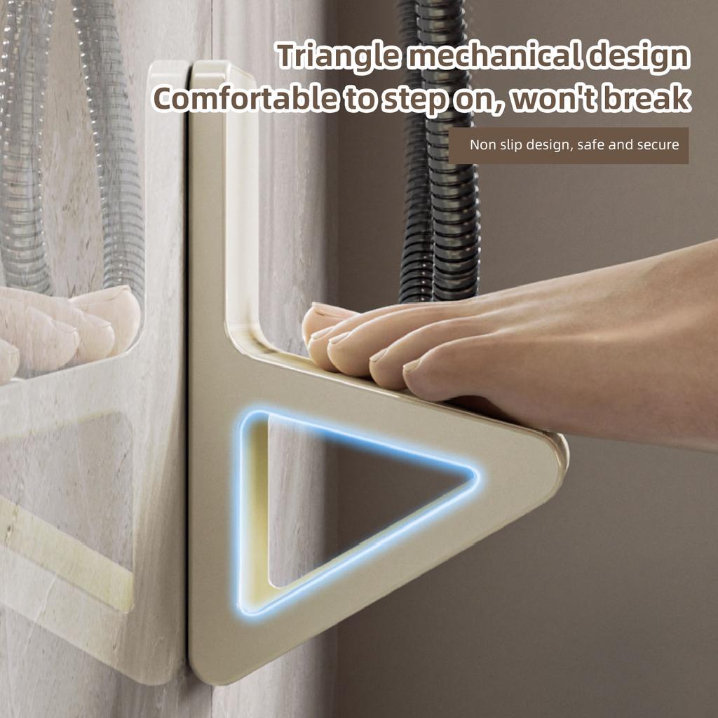 2 Stück Duschfußstütze zum Rasieren der Beine Kein Bohren Rutschfest Einfach zu installieren Duschfußpedalhalter Gelb Grau